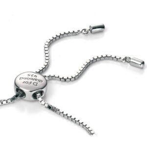 D for Diamond Adjustable Chain ID Bracelet
